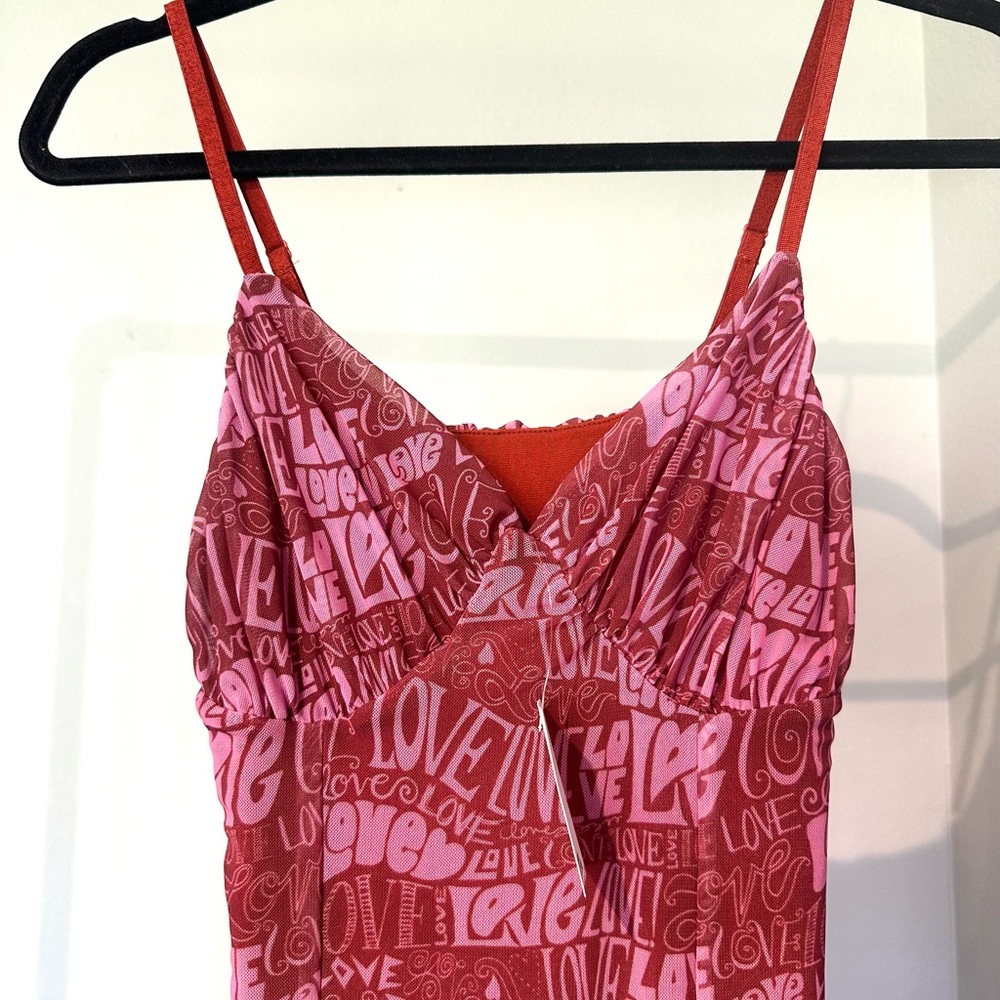 NWT Mesh bodycon love print UO dress size small - Picture 3 of 6